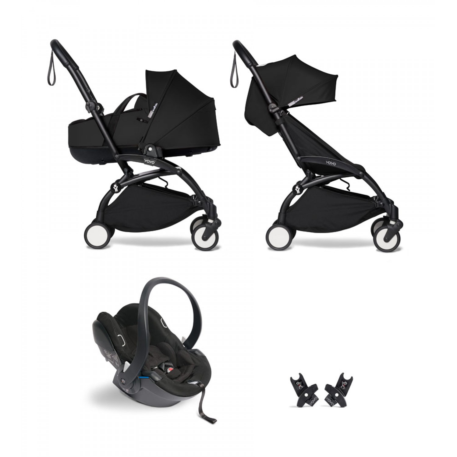 All-in-one BABYZEN stroller YOYO2 bassinet, car seat and 6+  Black Frame | Black